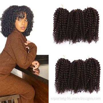 Mali Bob Twist Crochet Hair Extension Solid And Mixing Color Curly Kinky Crochet Hair For Kids And Women 3 Bundles Per Pack